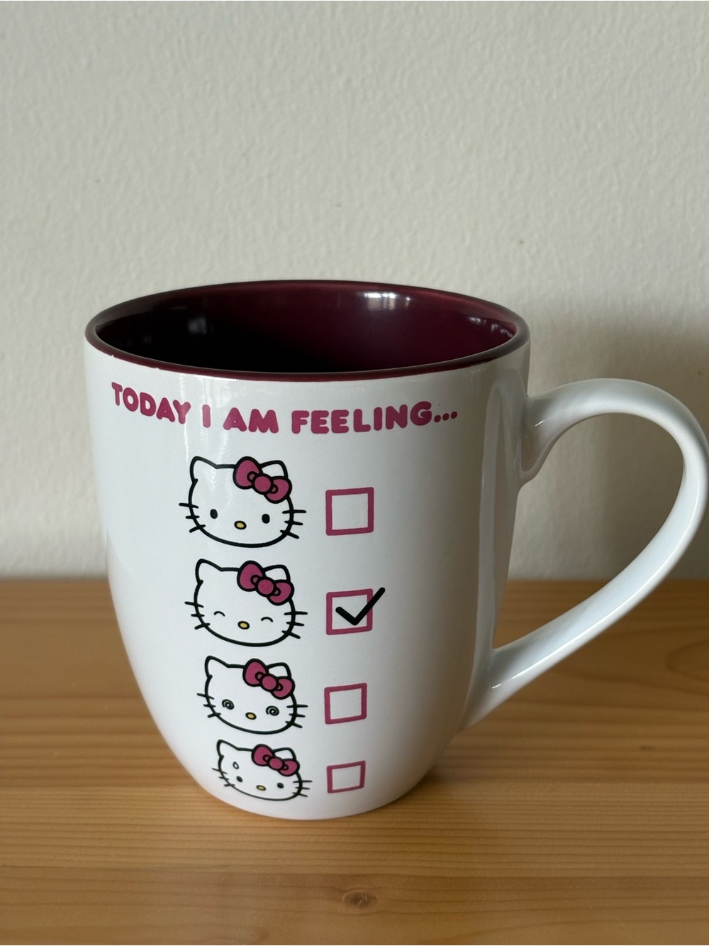 Official Sanrio Hello Kitty "Today I Am Feeling..." Ceramic Mood Mug – 16 oz